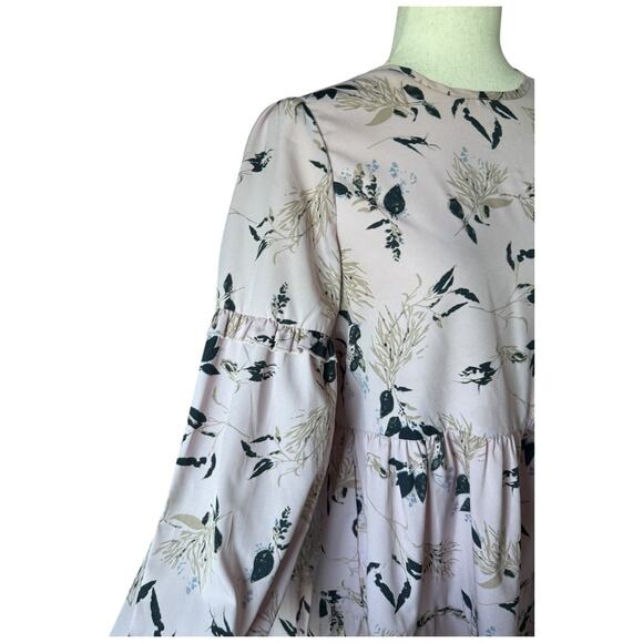 Urban Outfitters UO Floral Printed Mini Dress Pink Babydoll Boho Coquette M - Picture 6 of 8